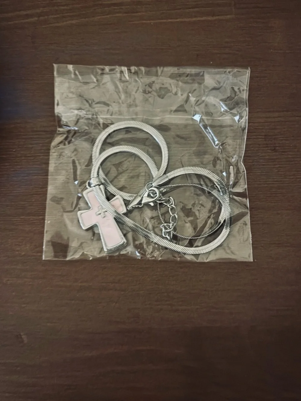 Pink Cross Pendant Necklace - Women Jewelry - Picture 2 of 3
